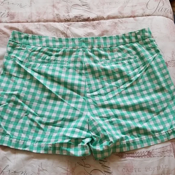 Merona Retro Style Green Gingham Shorts Size 16 - Picture 3 of 7